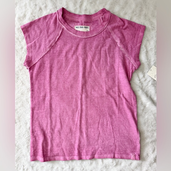 Free People Tops - NWT- Free People WE THE FREE Fiji Flower Tee Shirt in Pink Rose